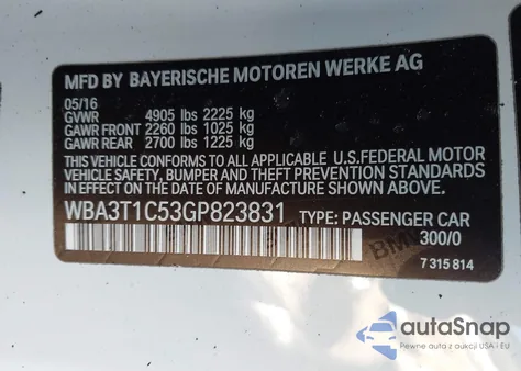 2016 BMW 428I xDrive from USA, damaged, VIN WBA3T1C53GP823831